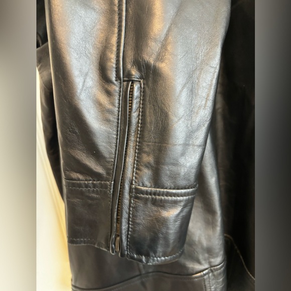 NWOT WOMENS BlACK BIKER LEATHER SHEEPSKIN ZIPPERED RIDING JACKET SZ L - Picture 9 of 16